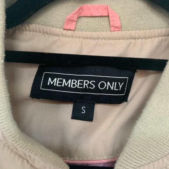 Members Only Pink and Tan Bomber Jacket S - Picture 3 of 5